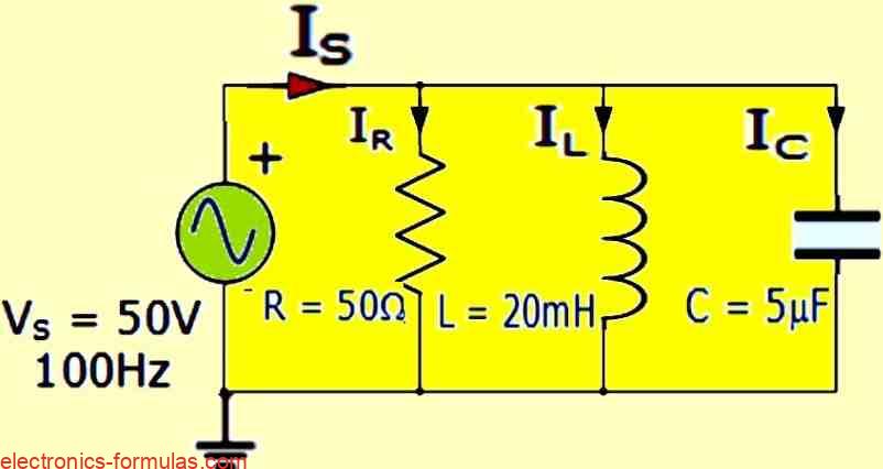 Solving another problem of a Parallel RLC Circuit