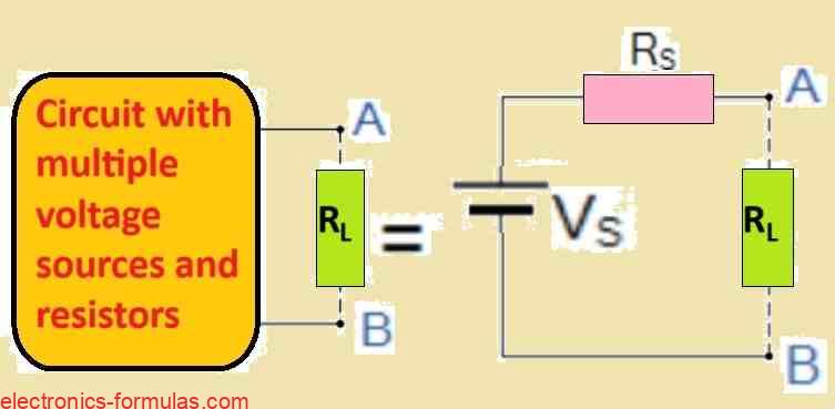 resistive circuit analysis and power or battery systems analysis using Thevenin's Theorem