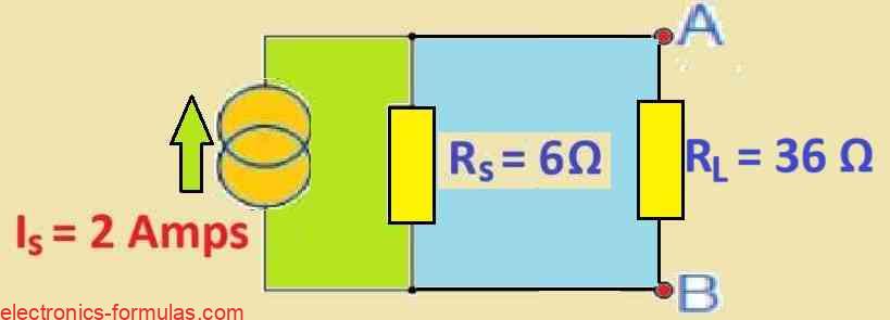 evaluate the original circuit with the 36 Ω load resistor reconnected across terminals A and B