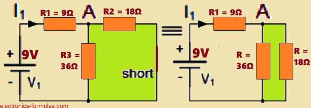 replace the battery with a short-circuit