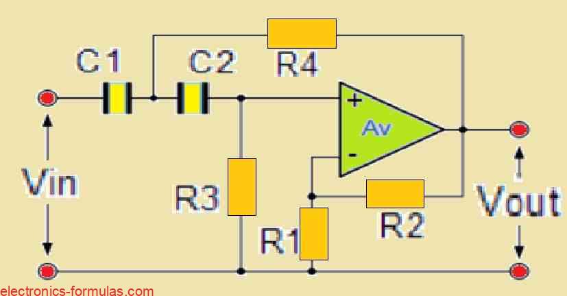 Second-Order Active High Pass Filter Circuit