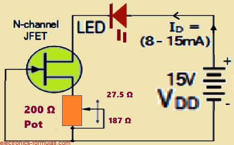 Adjustable JFET Constant Current Source