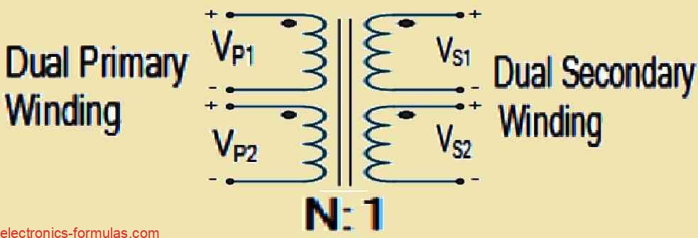 Transformer with Dual Primary & Dual Secondary Windings