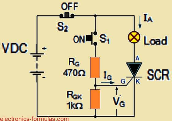 Simple DC Thyristor ON/OFF Switching Circuit